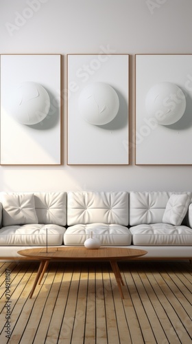 Mockup empty muliple blank canvases UHD wallpaper photo