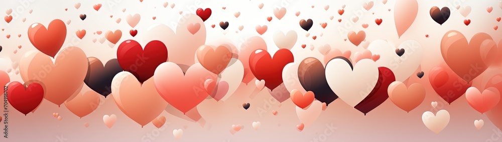 Valentines Day background with hearts. Crerated with Ai