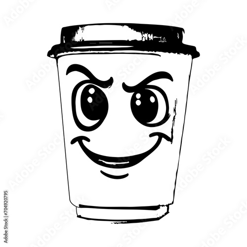 sketch of coffee cartoon mascot