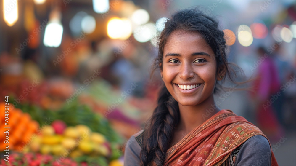 Portrait of a beautiful young Indian woman smiling at the camera. Portrait of a beautiful young Indian woman smiling at the camera.