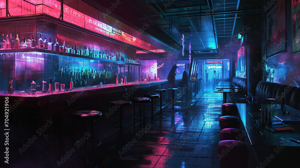 Dark style bar concept with neon. Dark style bar concept with neon.