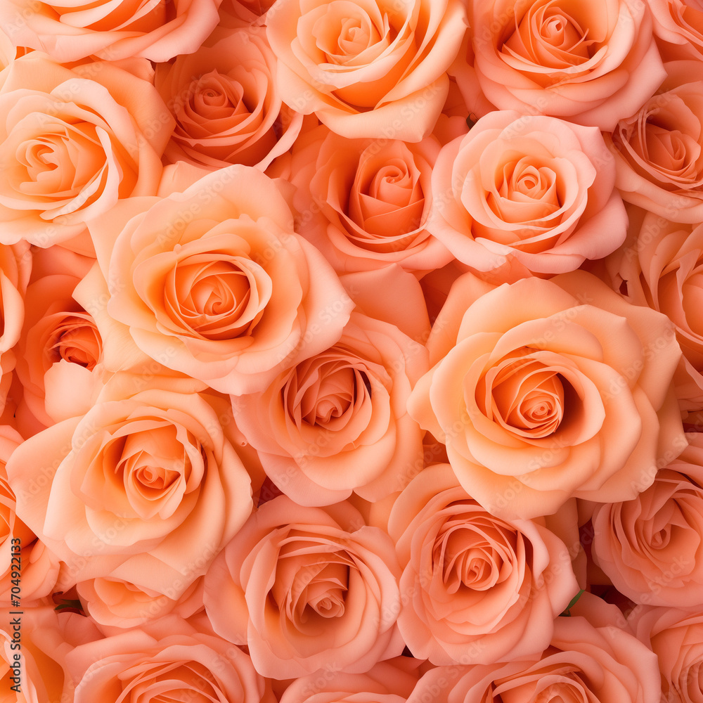 Naklejka premium rose flowers on the background, peach fuzz,