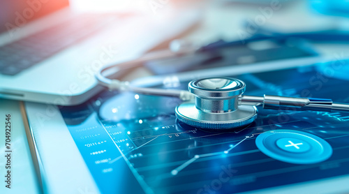 Healthcare business data and Medical business growth, Medical hub on global network, Medical marketing, Health insurance, Access to welfare health, and Healthcare business analysis photo