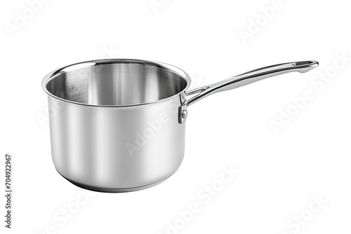 Durable Stainless Steel Saucepan Isolated On Transparent Background