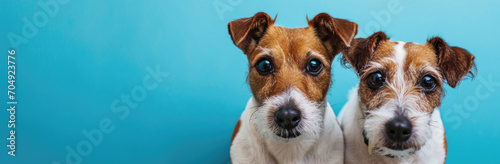 Twin Terriers: Two Jack Russell Dogs with Matching Expressive Faces