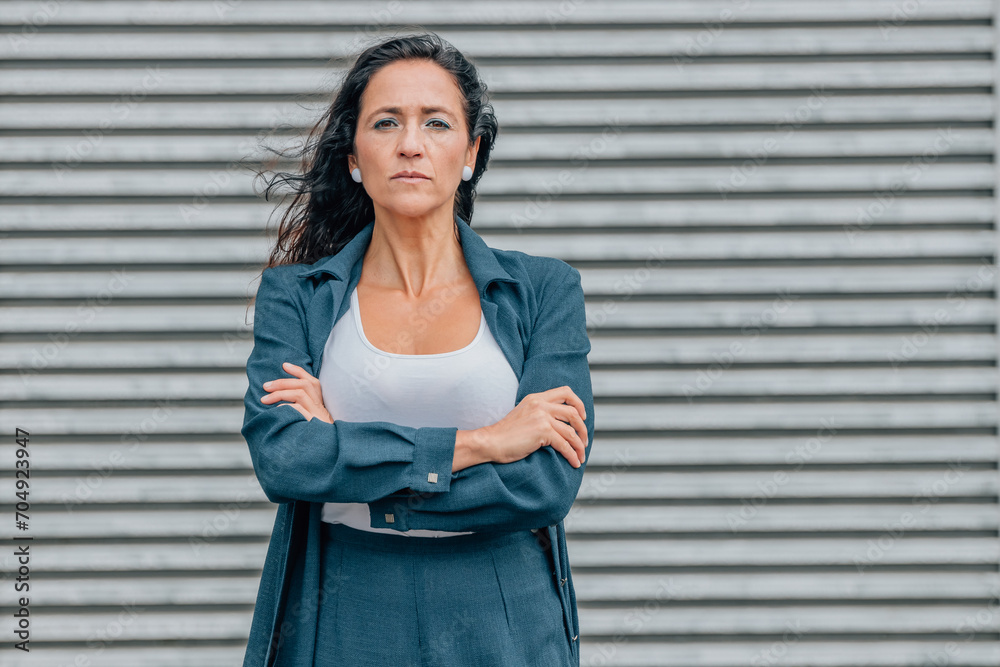 portrait of business woman or executive on the street portrait of business woman or executive on the street