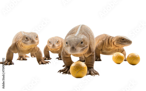 Komodo Dragon Infant Playthings isolated on transparent Background