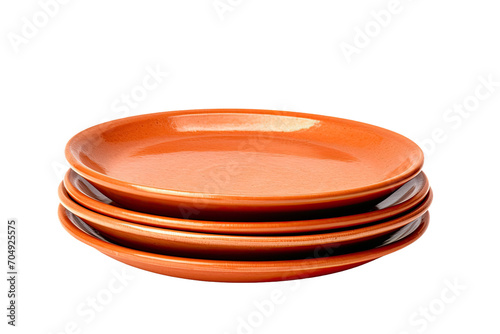 Art of the Terracotta Plate Isolated On Transparent Background