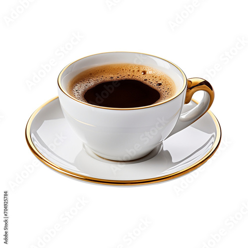 cup of espresso coffee on transparent background