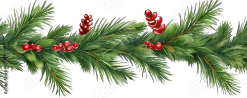3d illustration christmas tree branch