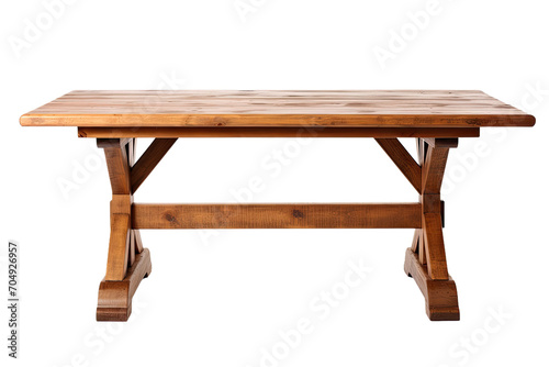The Horizontal Elegance of a Trestle Kitchen Table Isolated On Transparent Background