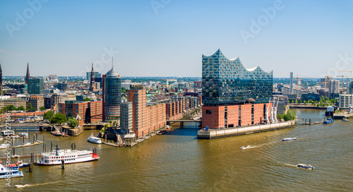 Hamburg Skyline during summer photo