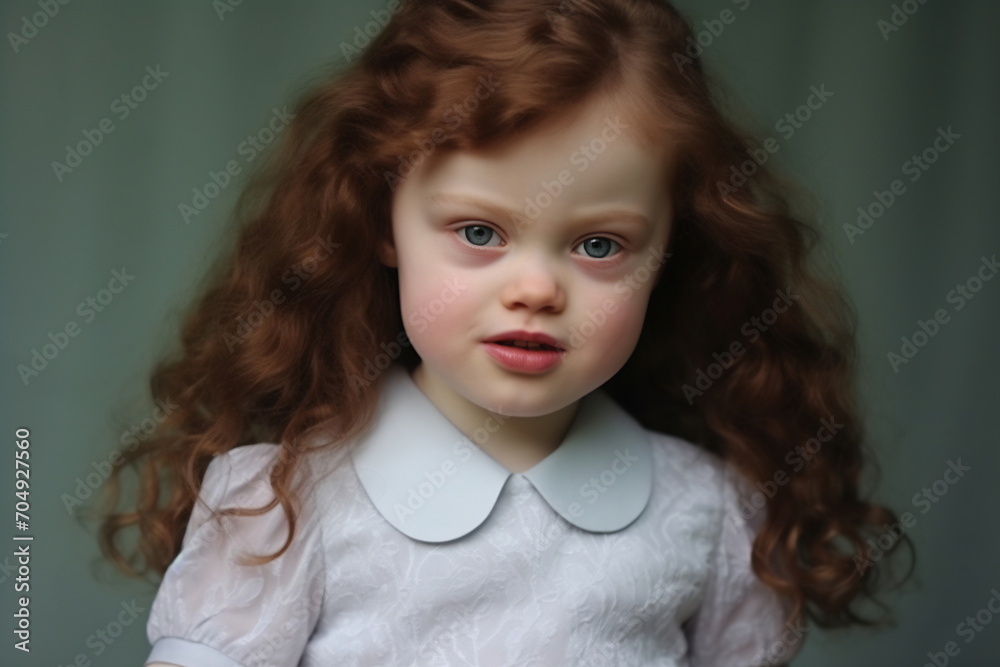 Gentle Gaze: Young Girl with Down Syndrome Gentle Gaze: Young Girl with Down Syndrome