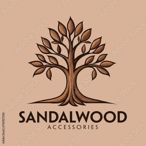 Vector illustration of a tree, minimalist logo design