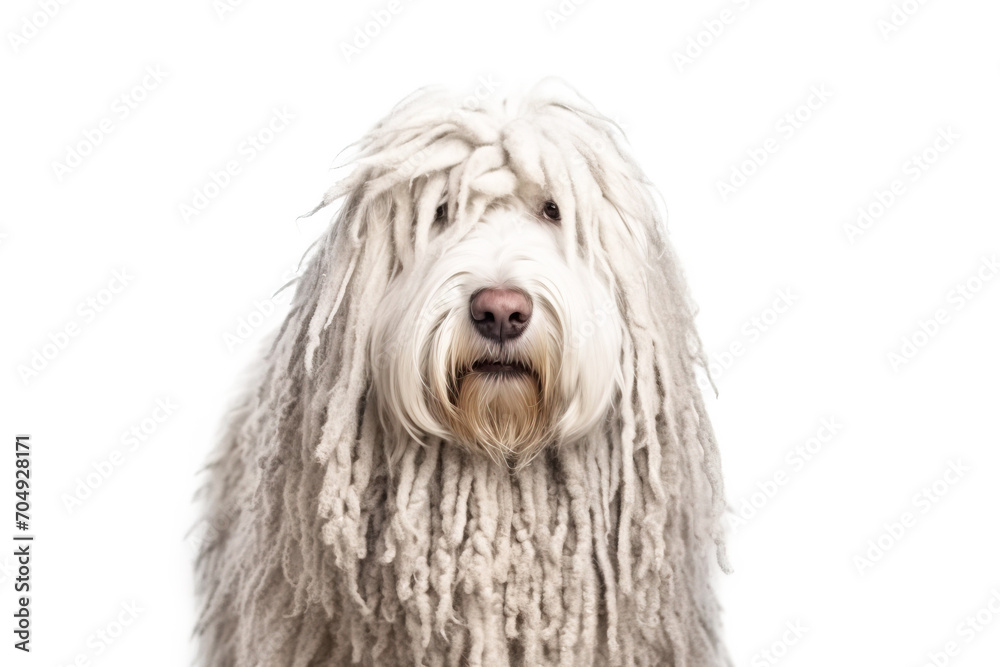 Komondor Hungarian Shepherd purebred beautiful breed of dog, background nature