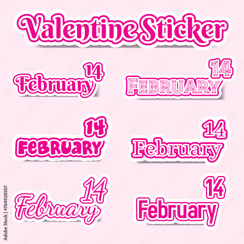 Vector Valentine Day Sticker set collection