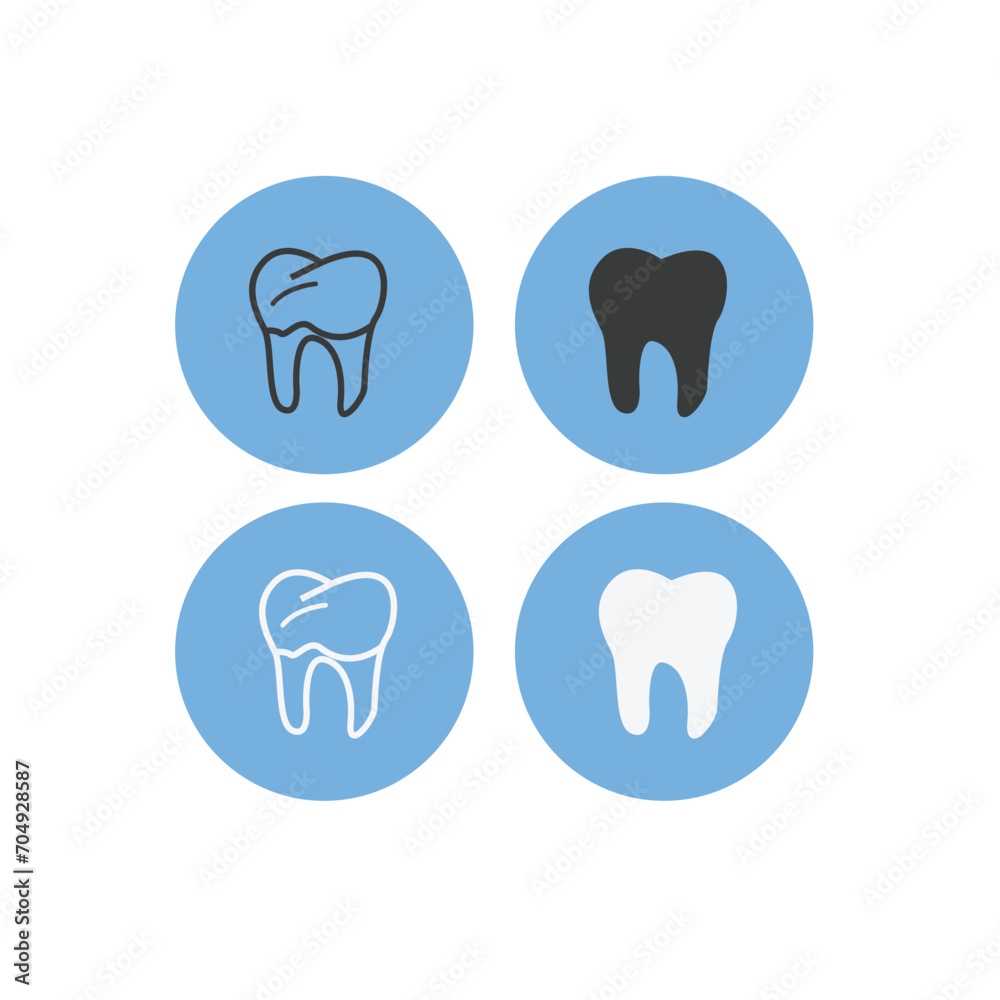 tooth icons set