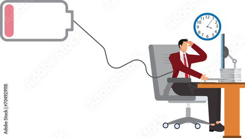 Overworked, Sleeping,Napping,Tired,Illustration, Businessman
