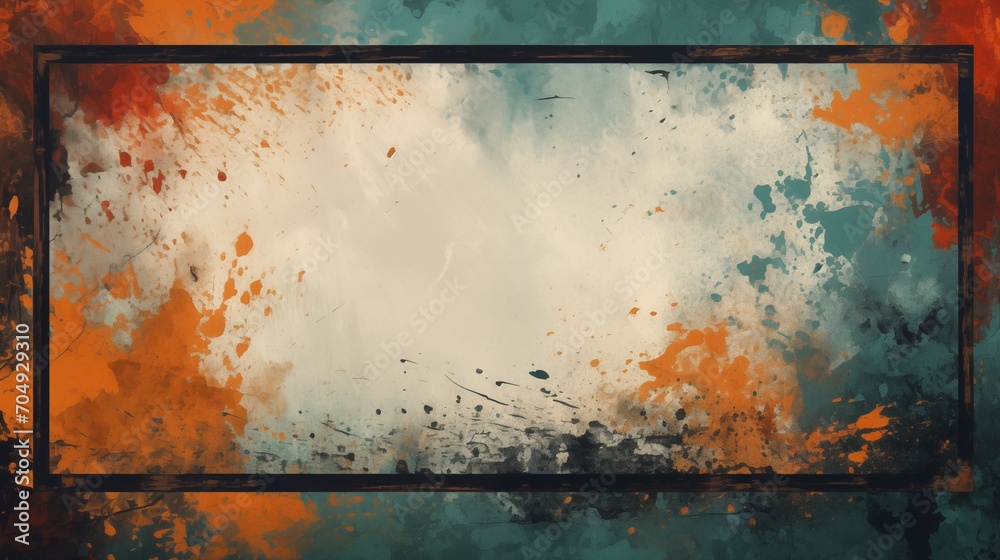 Fototapeta premium Abstract colorful frame, dirty grunge background. Grunge texture. Wall abstract texture background. Wallpaper