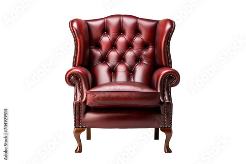 Classic Wingback Club Chair Isolated On Transparent Background