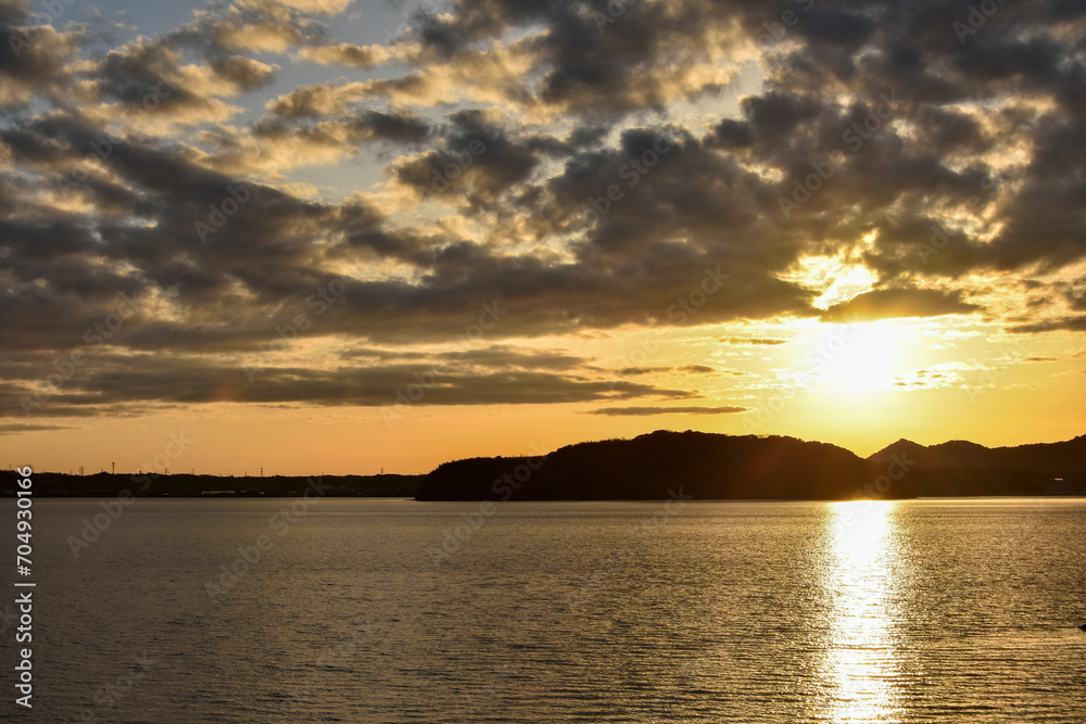浜名湖の夕日