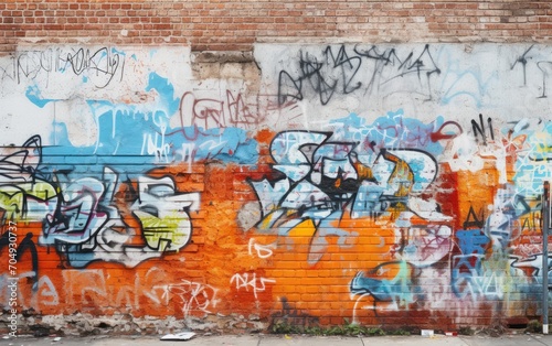 Brick Wall with Graffiti texture.
