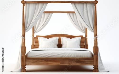 Canopy wooden bed, wood bed.