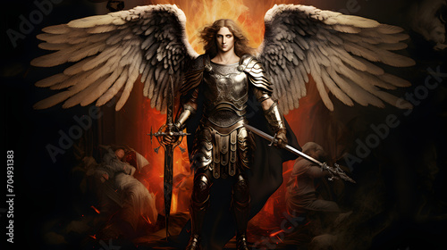 Graphic and biblical Archangel Michael