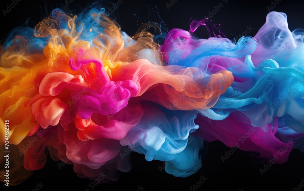The essence of a rainbow exploding into delicate tendrils of colorful smoke.