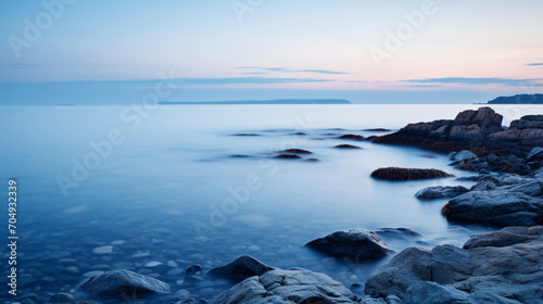 A calming seascape at dawn embodying tranquility and mental health rejuvenation.