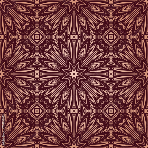 Seamless pattern with mandalas. For fabric design, wallpapers, backgrounds, wrapping paper and so on. Vector