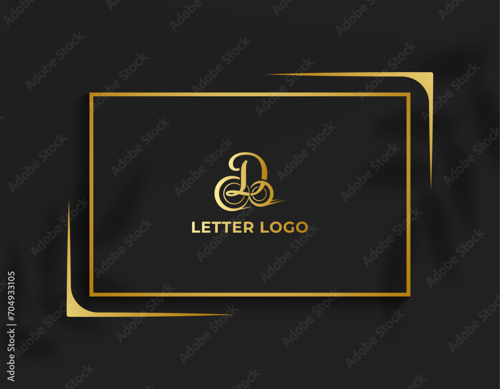 Minimalist letter D company vector logo sign and symbol design