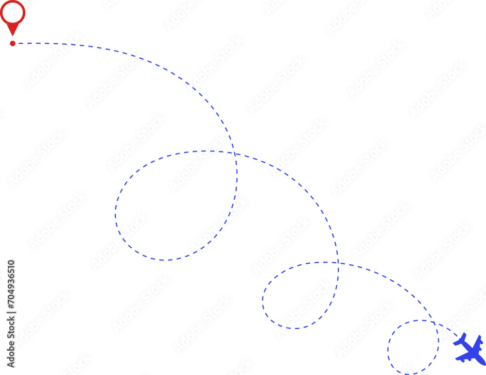 Airplane route. Route icon - two points with dotted path and location pin. Route location icon two pin sign and dotted line. Travel vector icon. Airplane route. Route icon - two points with dotted path and location pin. Route location icon two pin sign and dotted line. Travel vector icon.