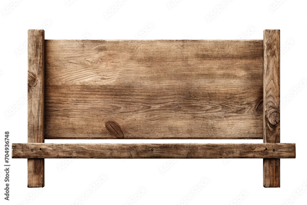blank wooden rustic sign post board isolated on white PNG - obrazy, fototapety, plakaty 