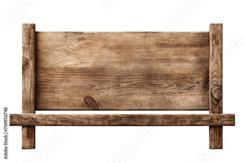 blank wooden rustic sign post board isolated on white PNG photo
