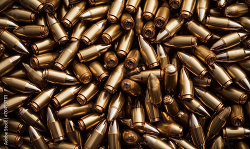 A Pile of Expended Bullet Shells With Metallic Debris and Ammunition Remnants photo