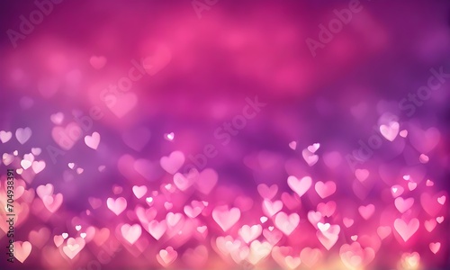Blurred hearts background, vibrant and romantic © karandaev