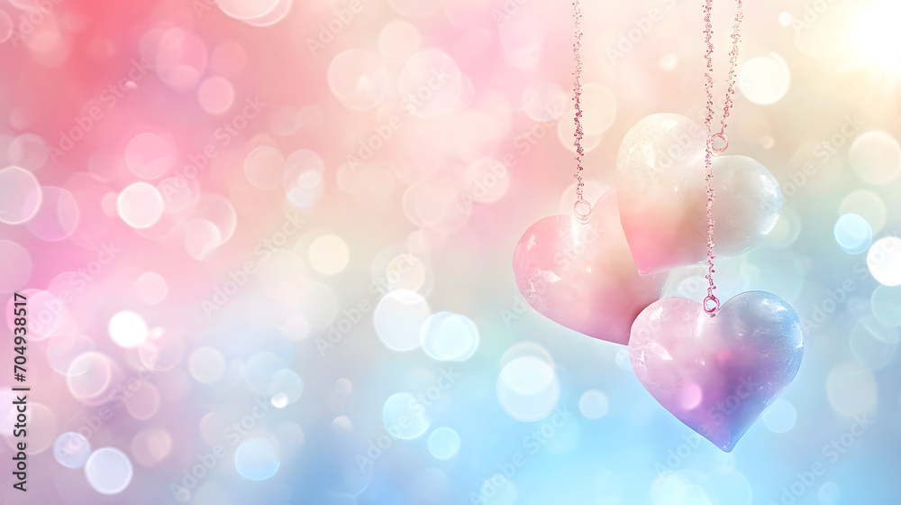 bokeh heart background for valentine's day, soft pastel color bokeh heart background for valentine's day, soft pastel color
