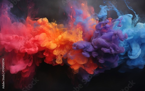 The symphony of colors that erupts when abstract smoke meets the canvas of the night sky.