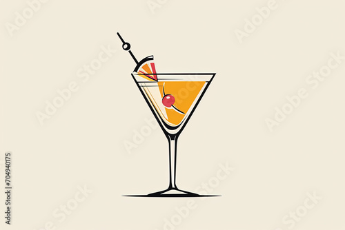 Elegant and unique cocktail logo. photo