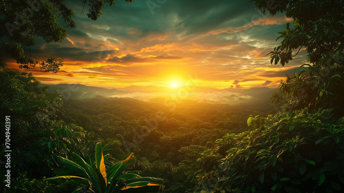 Sunrise over Eden's Paradise A breathtaking sunrise over the pristine paradise of Eden, symbolizing hope and new beginnings Great for inspirational book covers, religious event backdrops