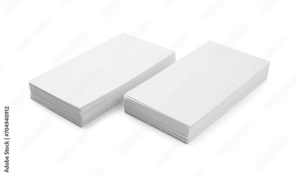 Blank business cards isolated on white. Mockup for design Blank business cards isolated on white. Mockup for design
