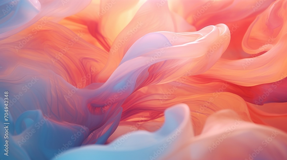 Gorgeous abstraction created by slowly blending and softly combining liquid paints