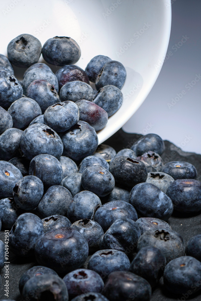 blueberries on a table