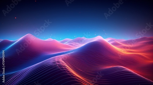 3D waves ripple across a digital canvas, shaping a dynamic, ever-changing landscape