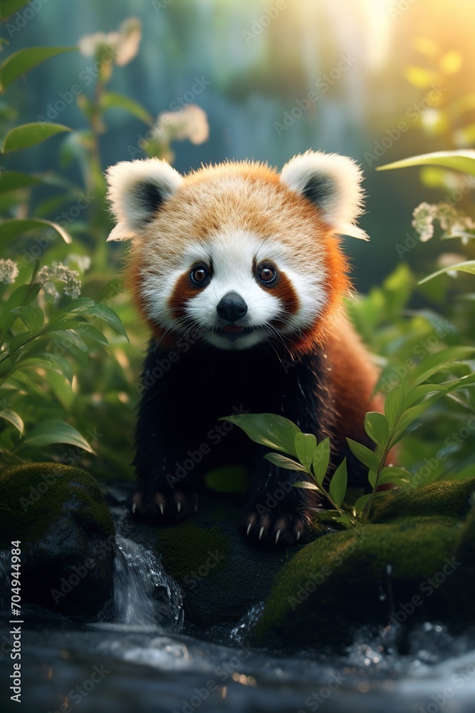 Fototapeta premium beautiful 3D cartoon illustration, a cute little animal