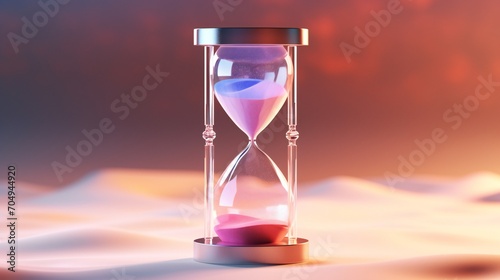 A sand timer counts down time with a calming flow, marking each moment with grace