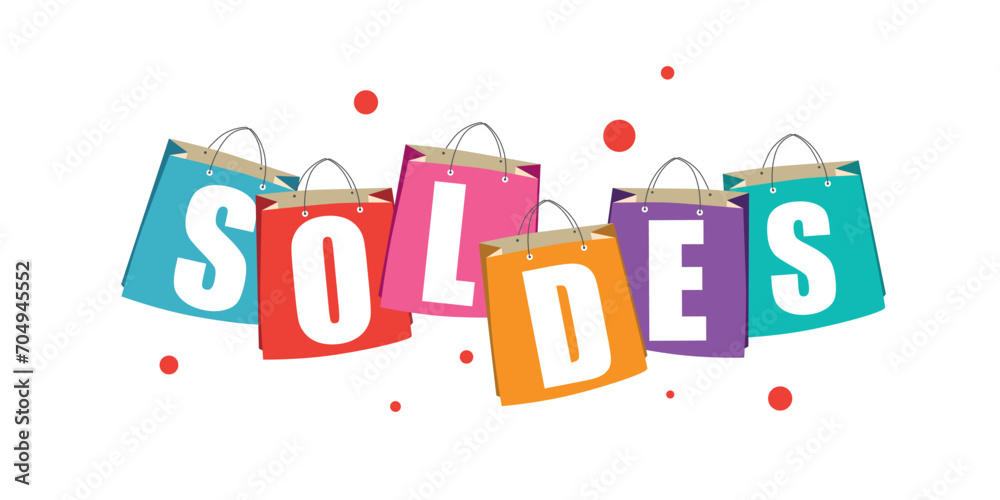 Sale shopping bags illustration - France sale banner Sale shopping bags illustration - France sale banner