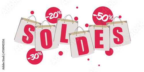 Sale shopping bags illustration - France sale banner