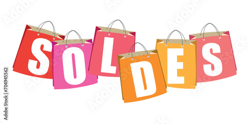 Sale shopping bags illustration - France sale banner